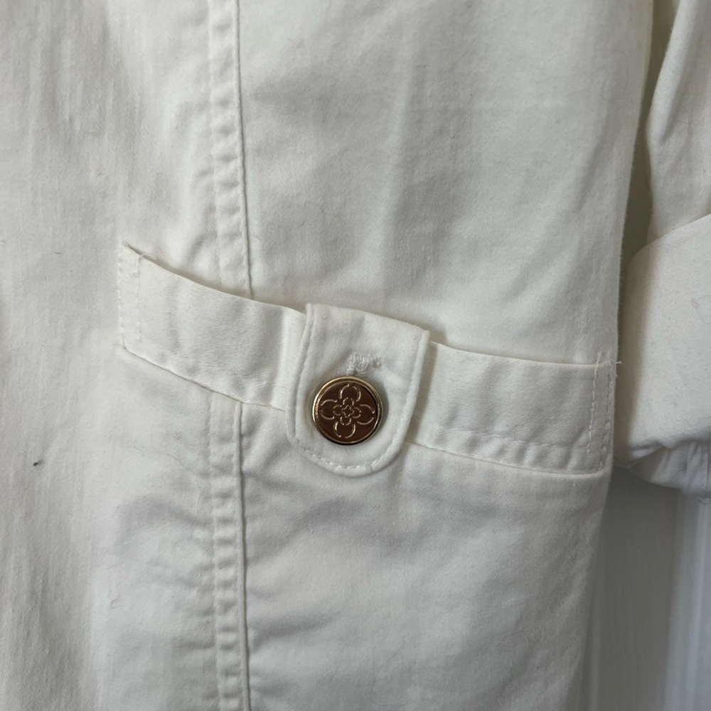 Charter Club Cream Trench Coat with Button Accents - Picture 4 of 7